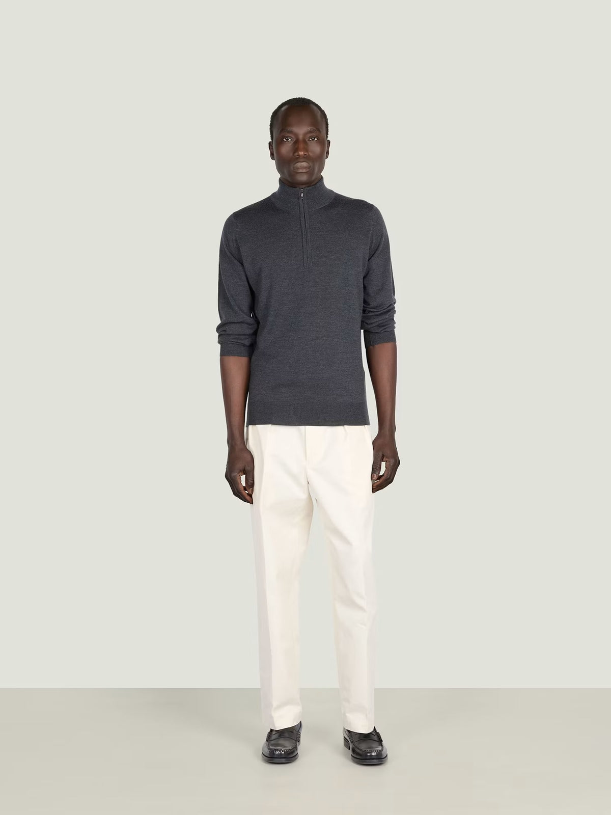 Half Zip Turtle Neck - Grå
