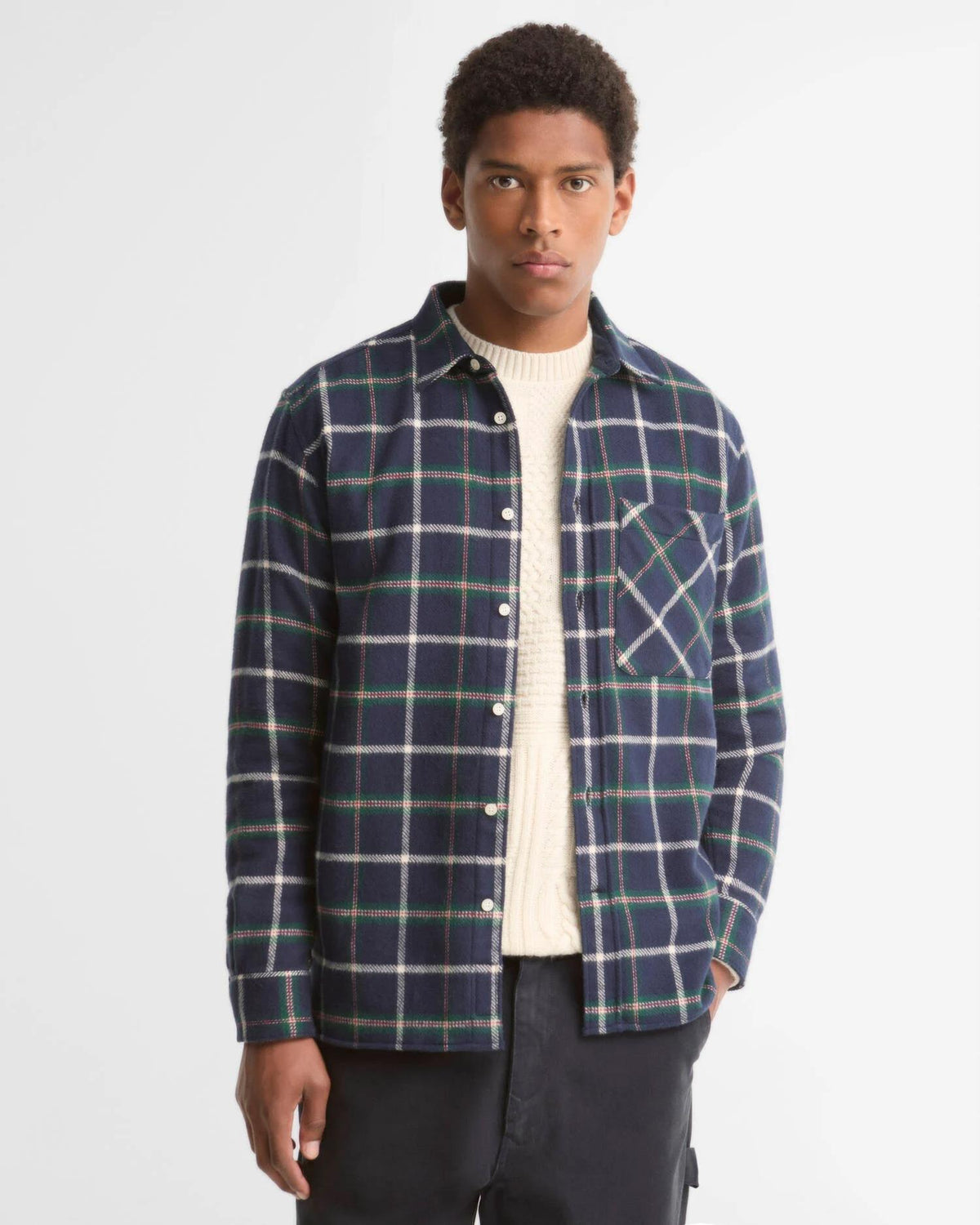 Flanell skjorte Hetton - Navy