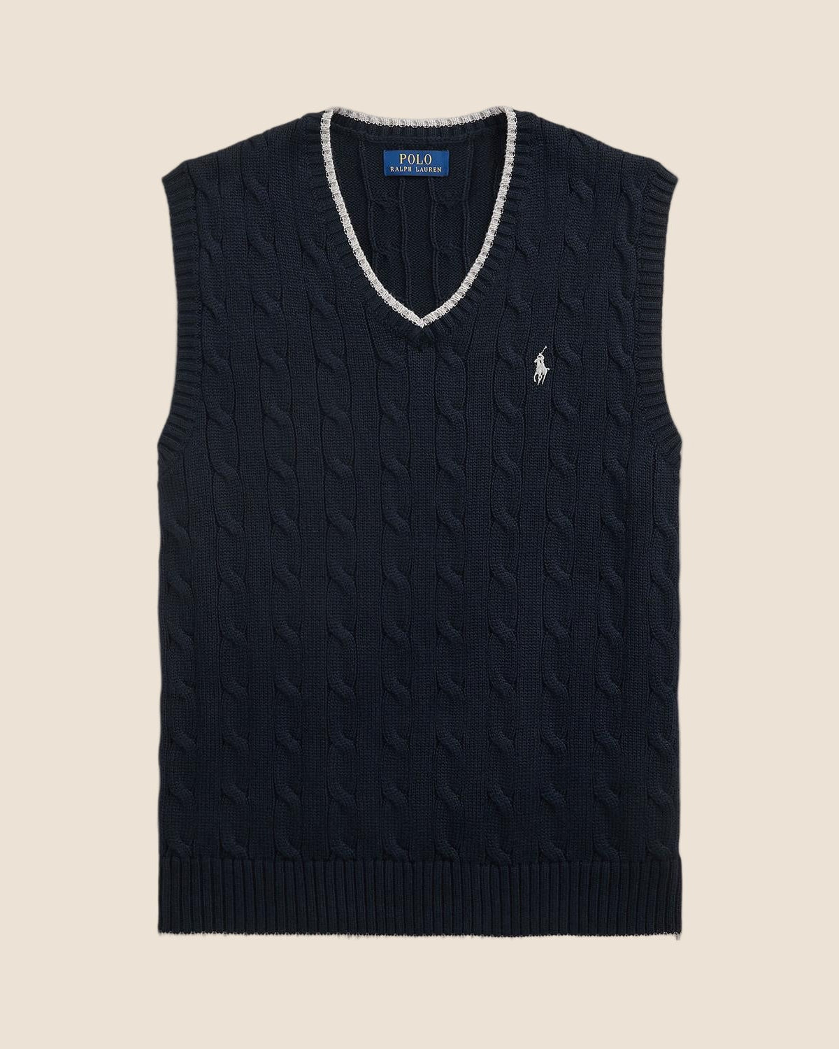 Cotton Cablevest - Navy