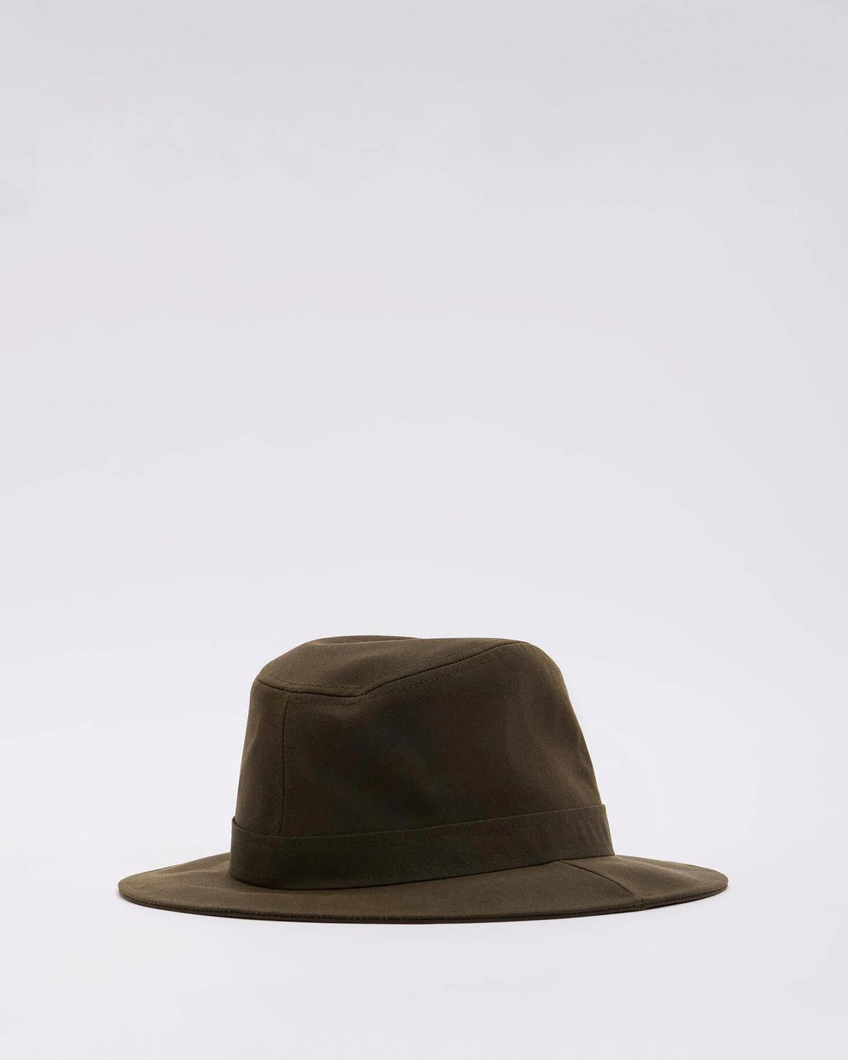 Fedora hatt i vokset bomull - Oliven