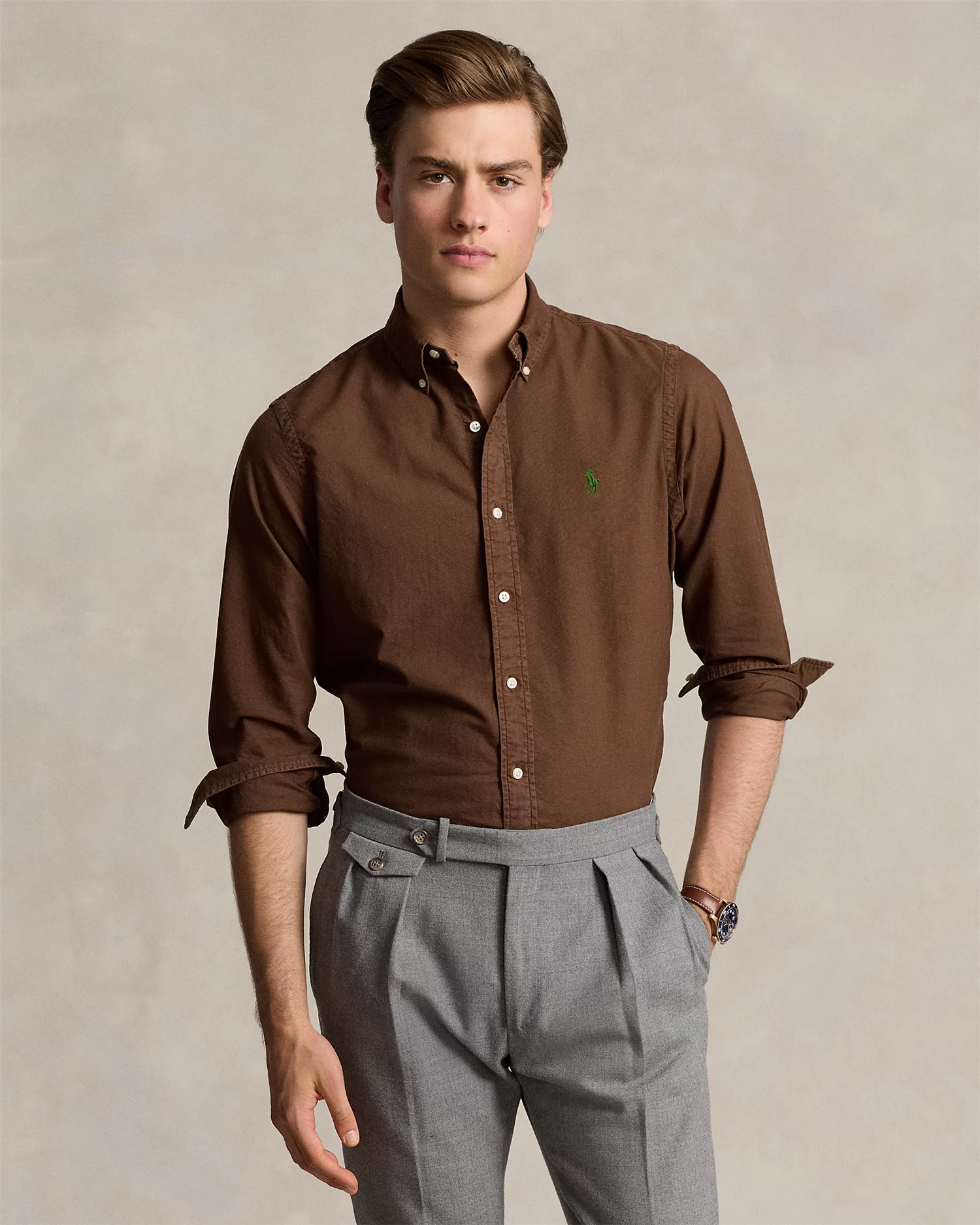 Oxford Skjorte - Brun-Polo Ralph Lauren-www.gunnaroye.no