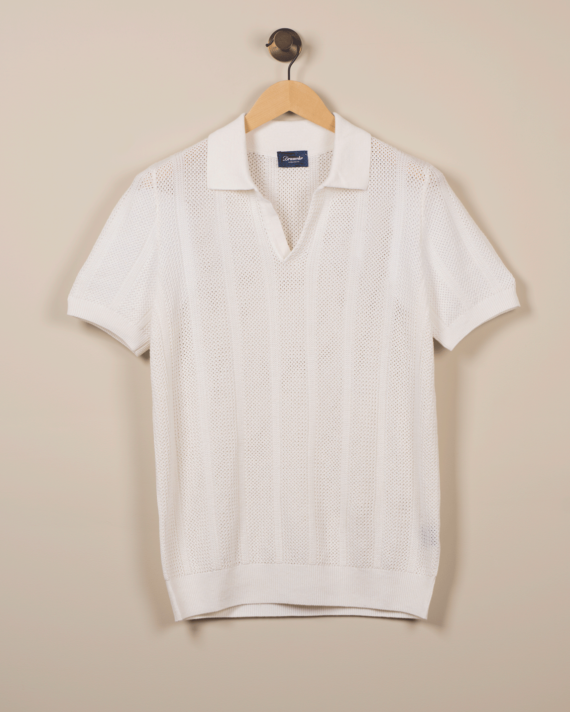 Mønstret Polo Korterm - Hvit