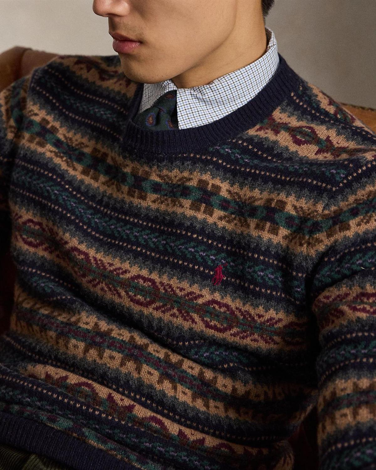 Crewneck med Fair Isle mønster -