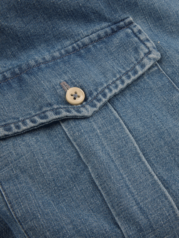 Denim Skjorte m/Lommer