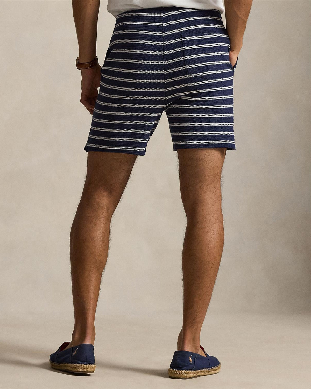 Stripet Shorts - Navy/Hvit