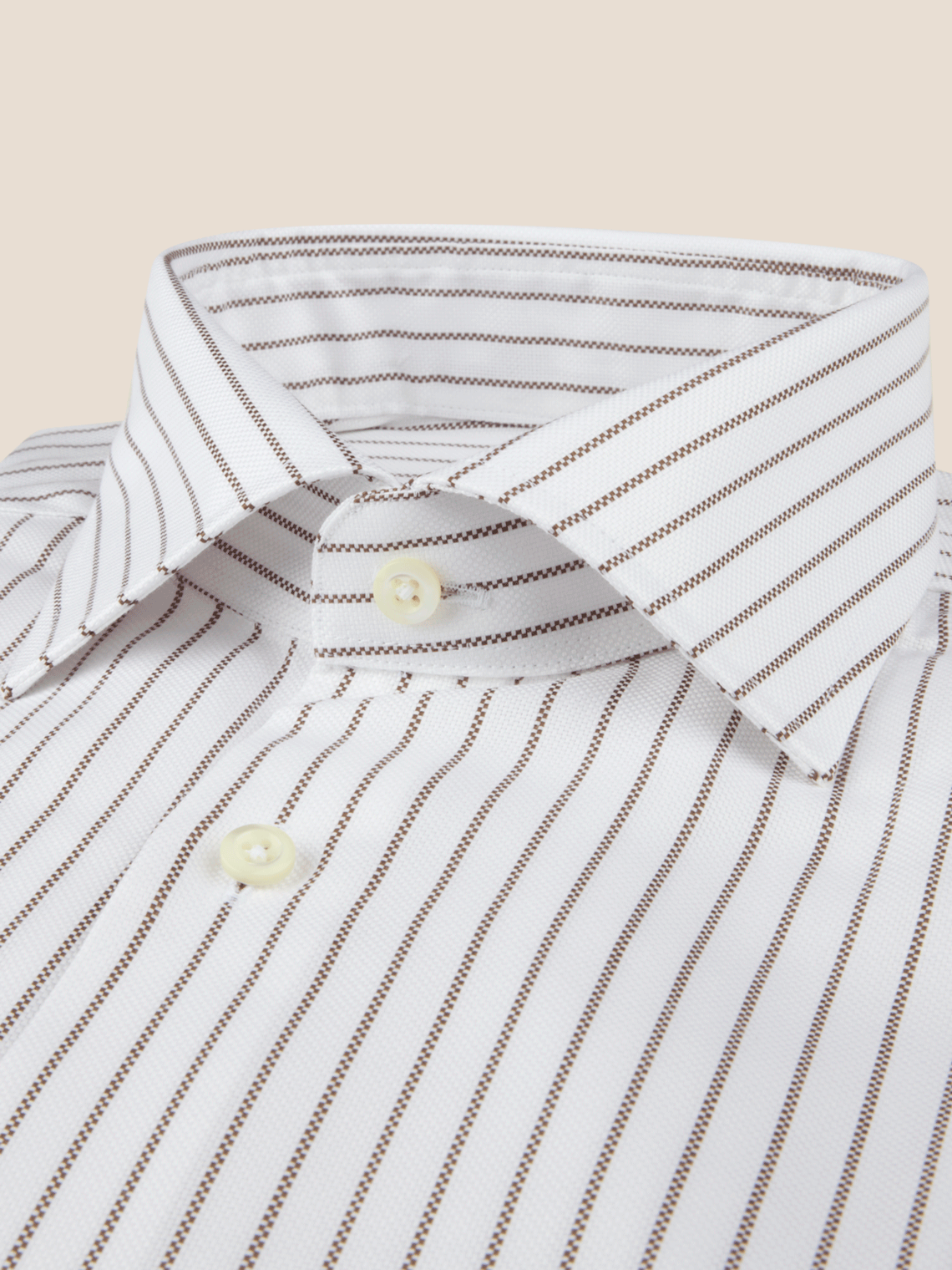 Oxfordskjorte Regular Stripet - Brun