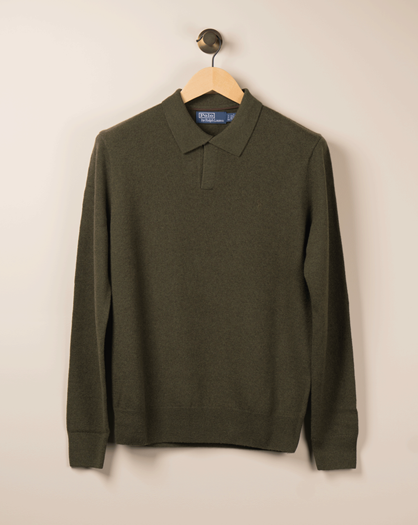 Wool Johnny-krage Genser - Oliven