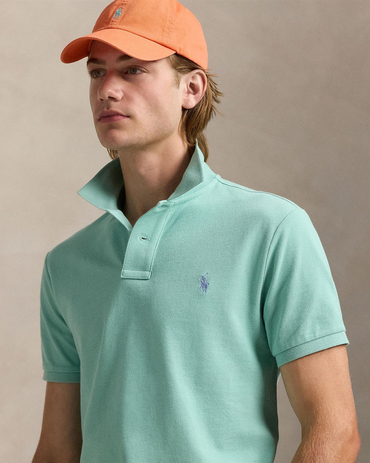 Custom Slim Fit Polo Turkis