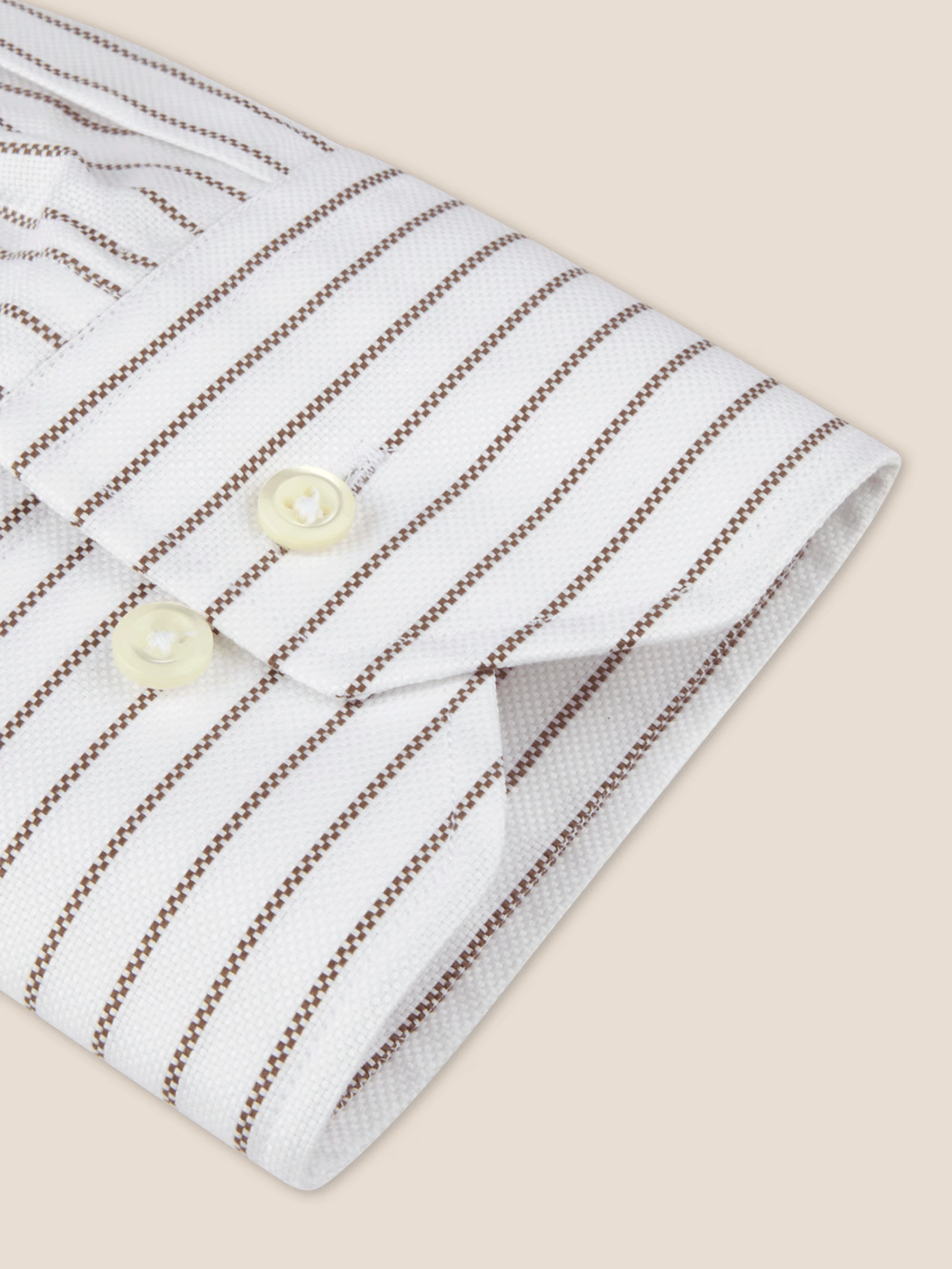 Oxfordskjorte Regular Stripet - Brun