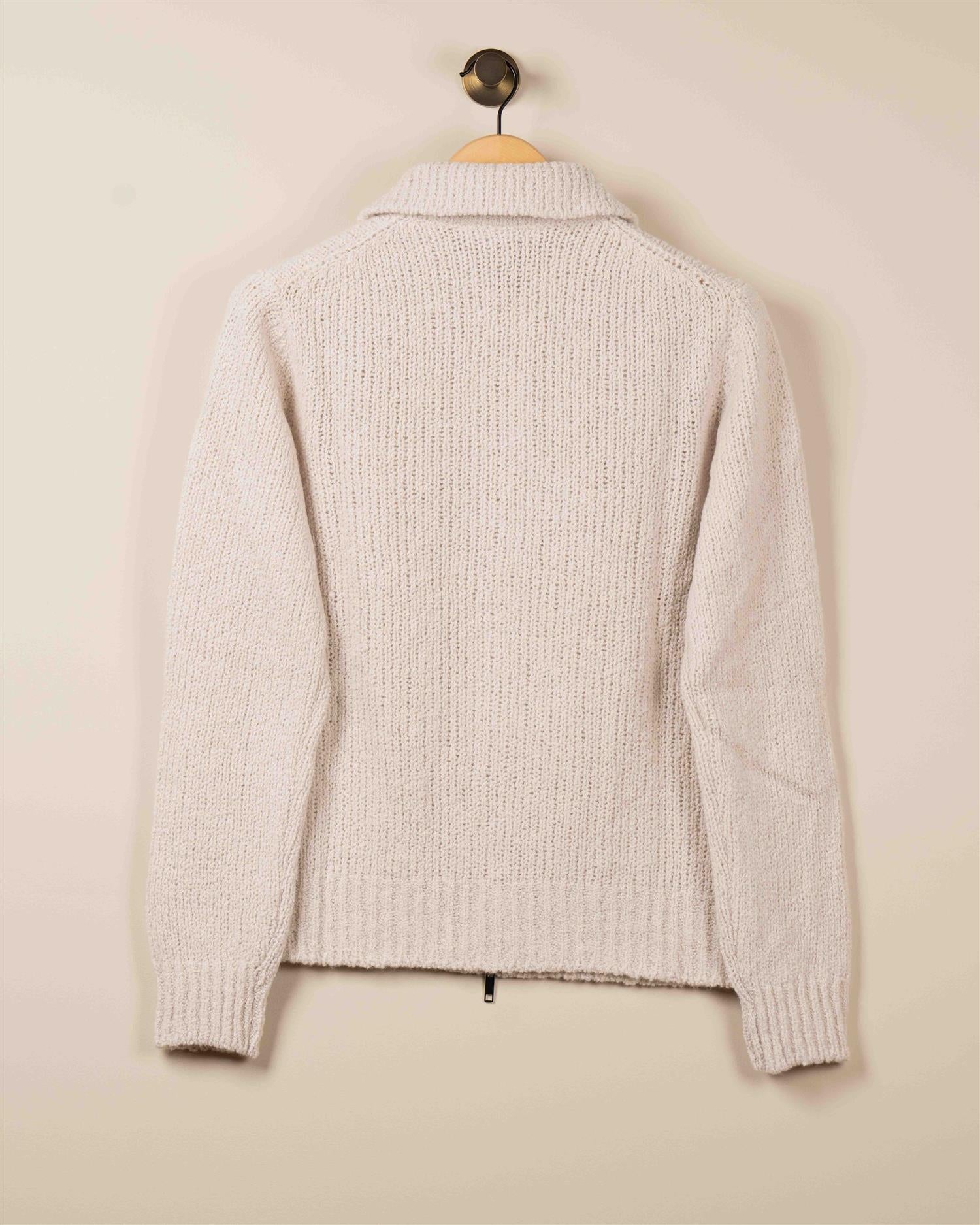 Full Zip Superfine Merino - Krem