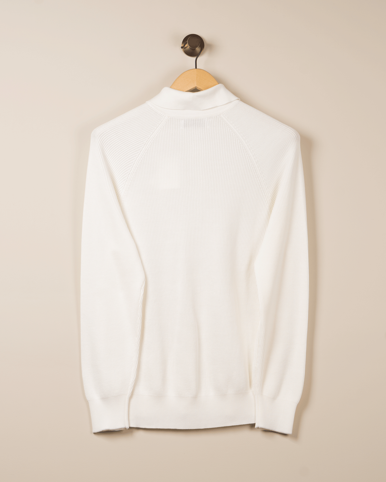 Bomull English rib Polo Raglan Ermer - Hvit