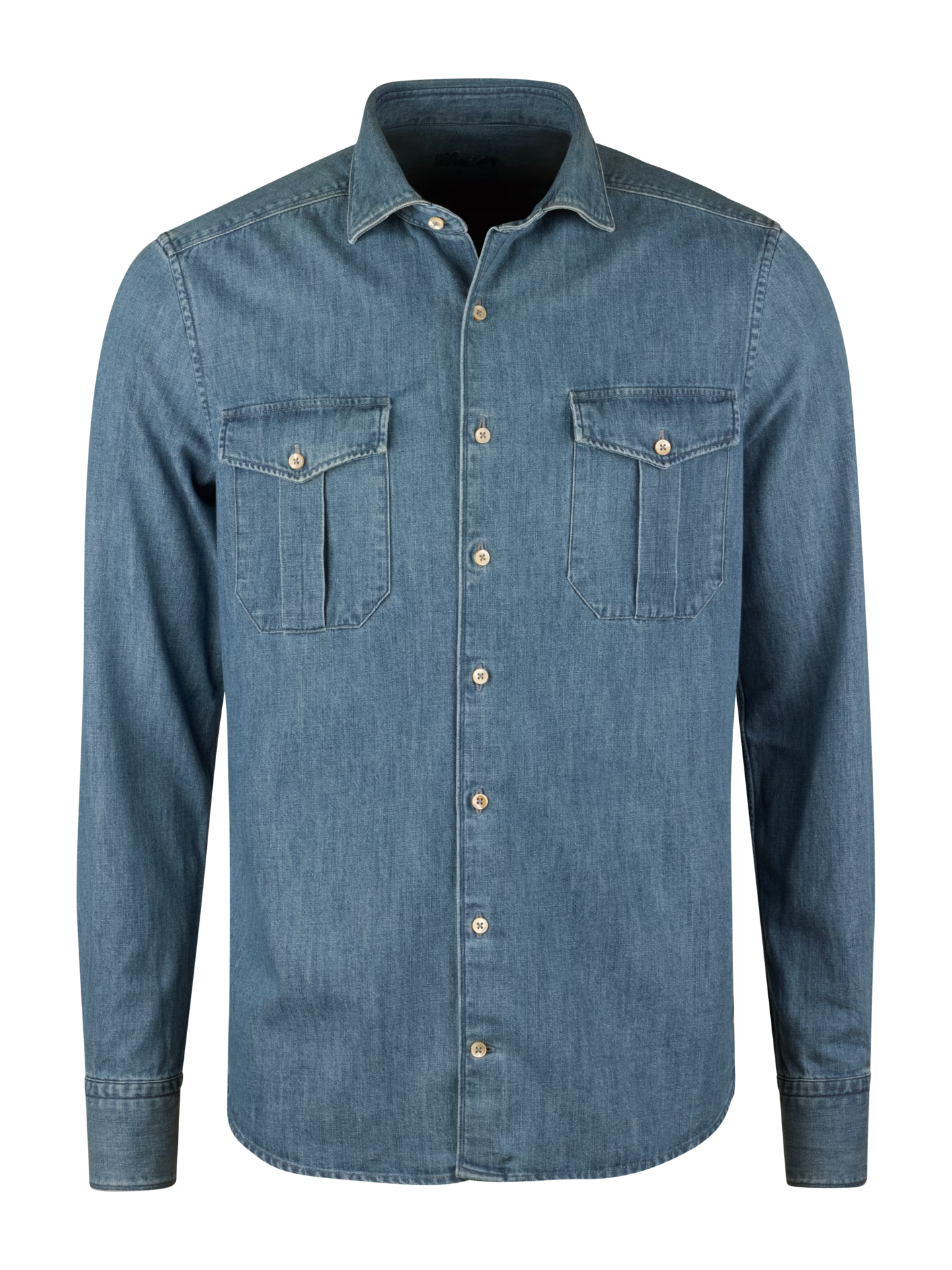 Regular Denim Pocket Overshirt - Blå