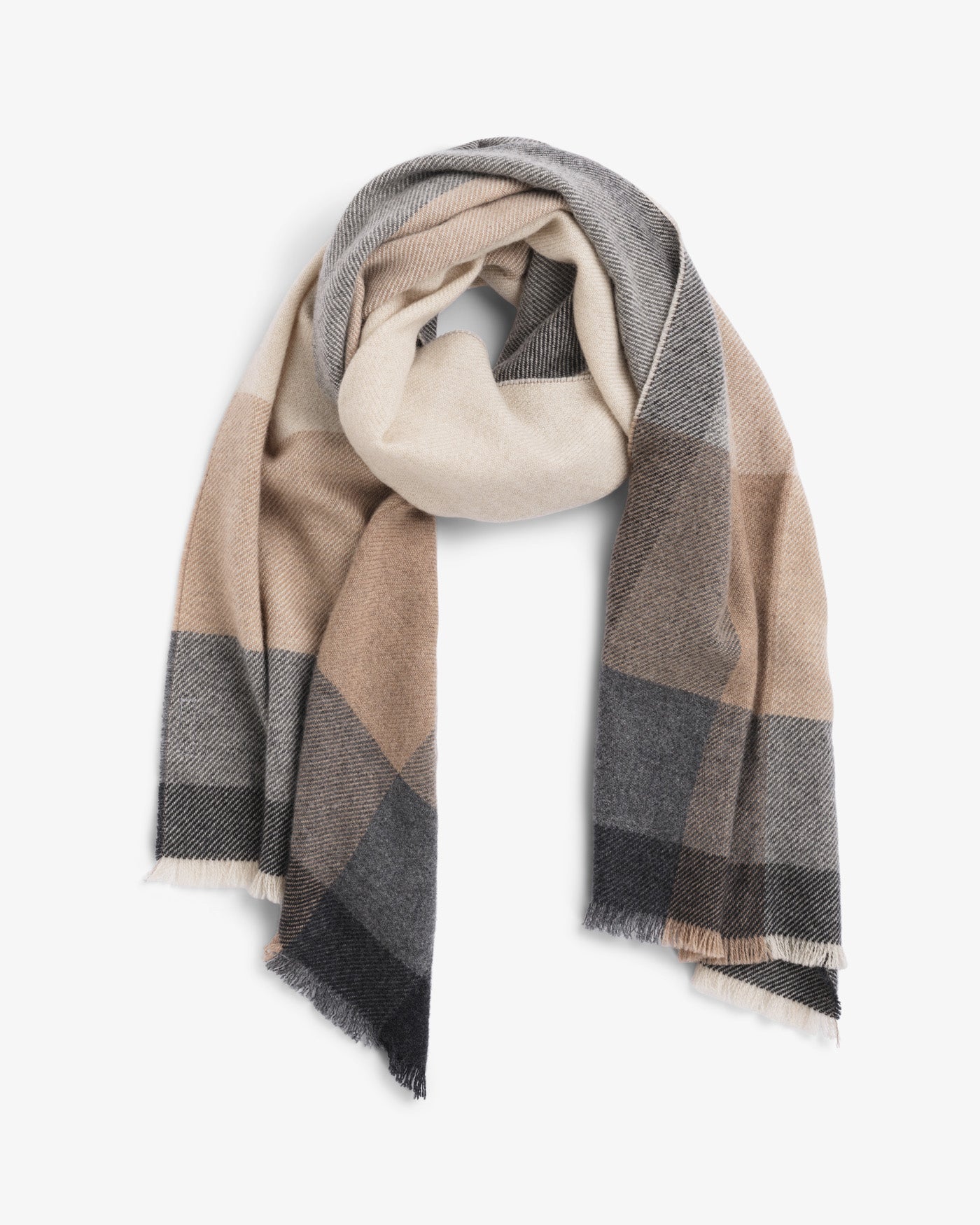 Skjerf - Grå og Beige-BRUNELLO CUCINELLI-www.gunnaroye.no