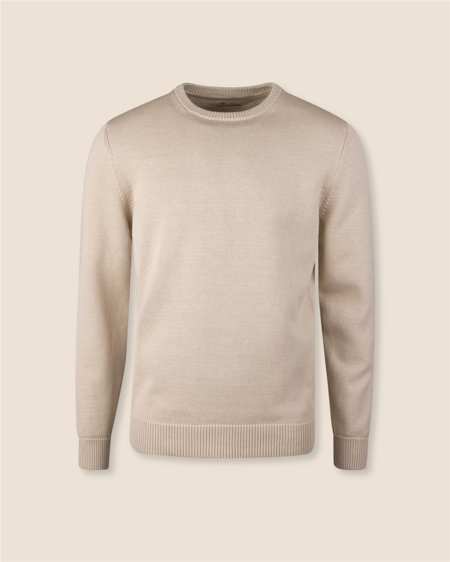 Rundhals Bomull - Beige