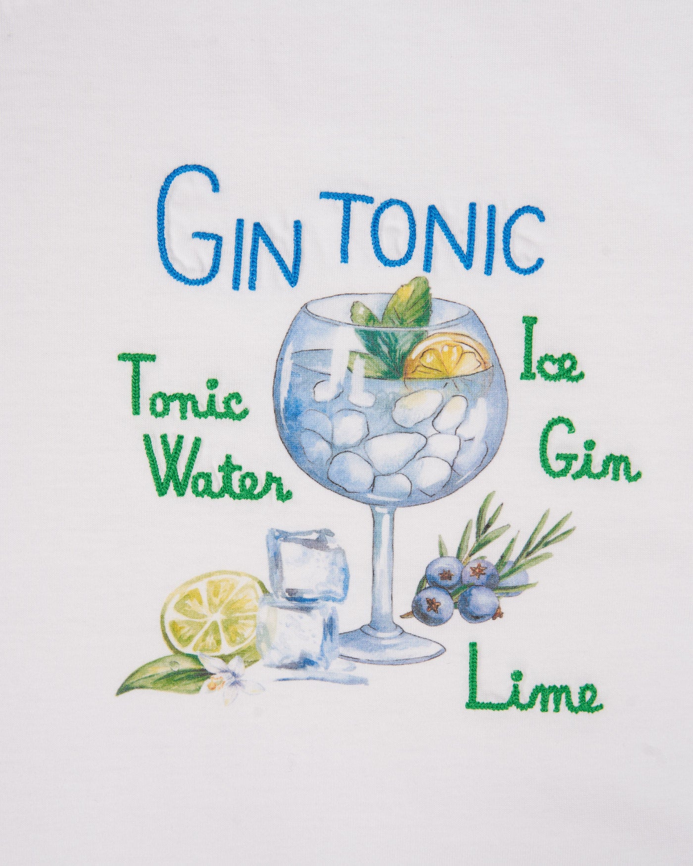 Hvit T-skjorte Gin Tonic-SAINT BARTH-www.gunnaroye.no