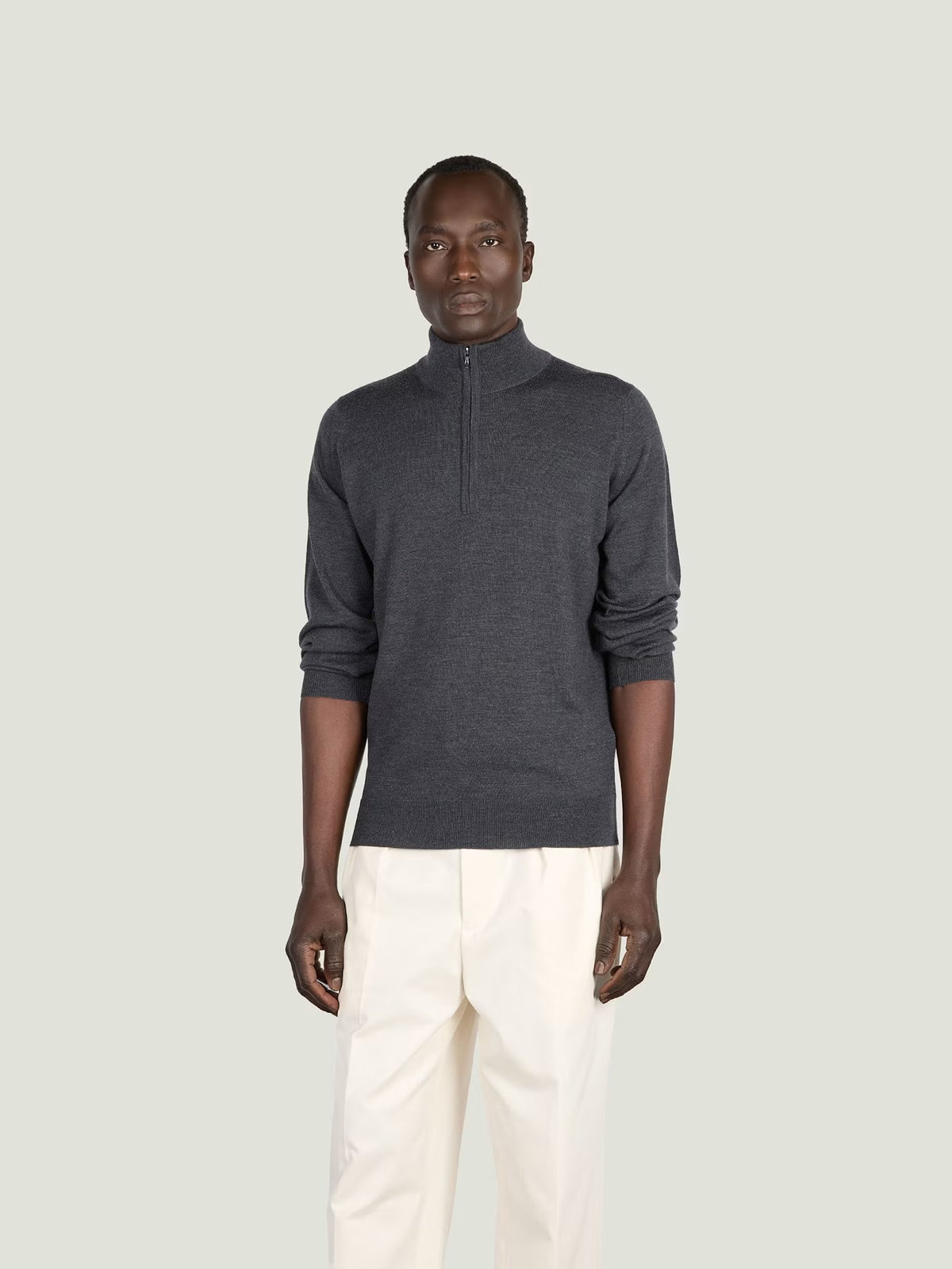 Half Zip Turtle Neck - Grå