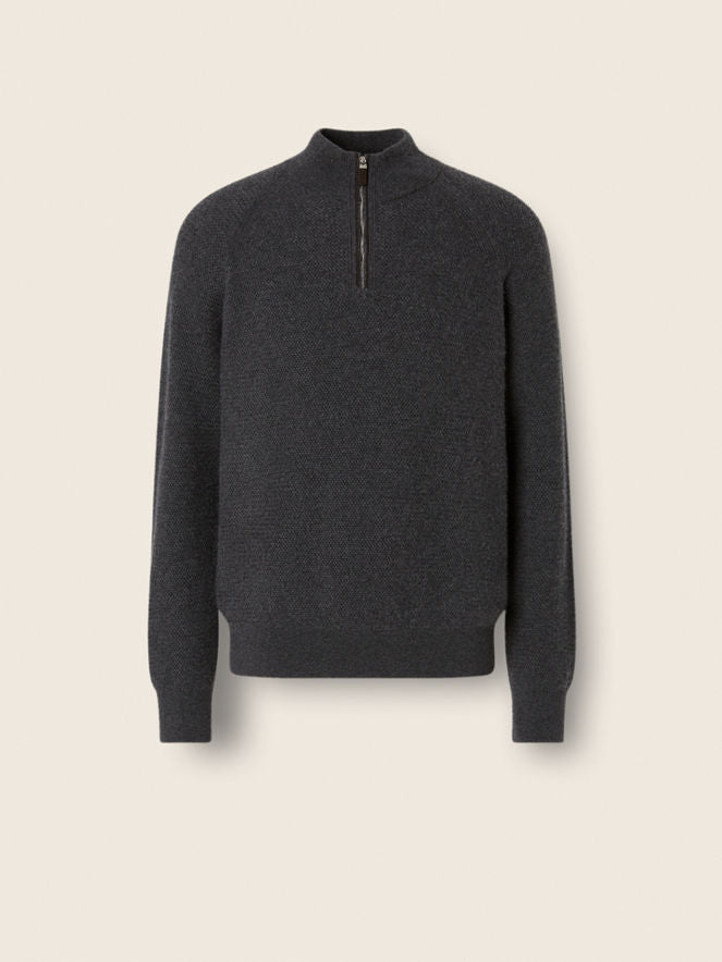 Mélange Oasi Cashmere Zip - Grå