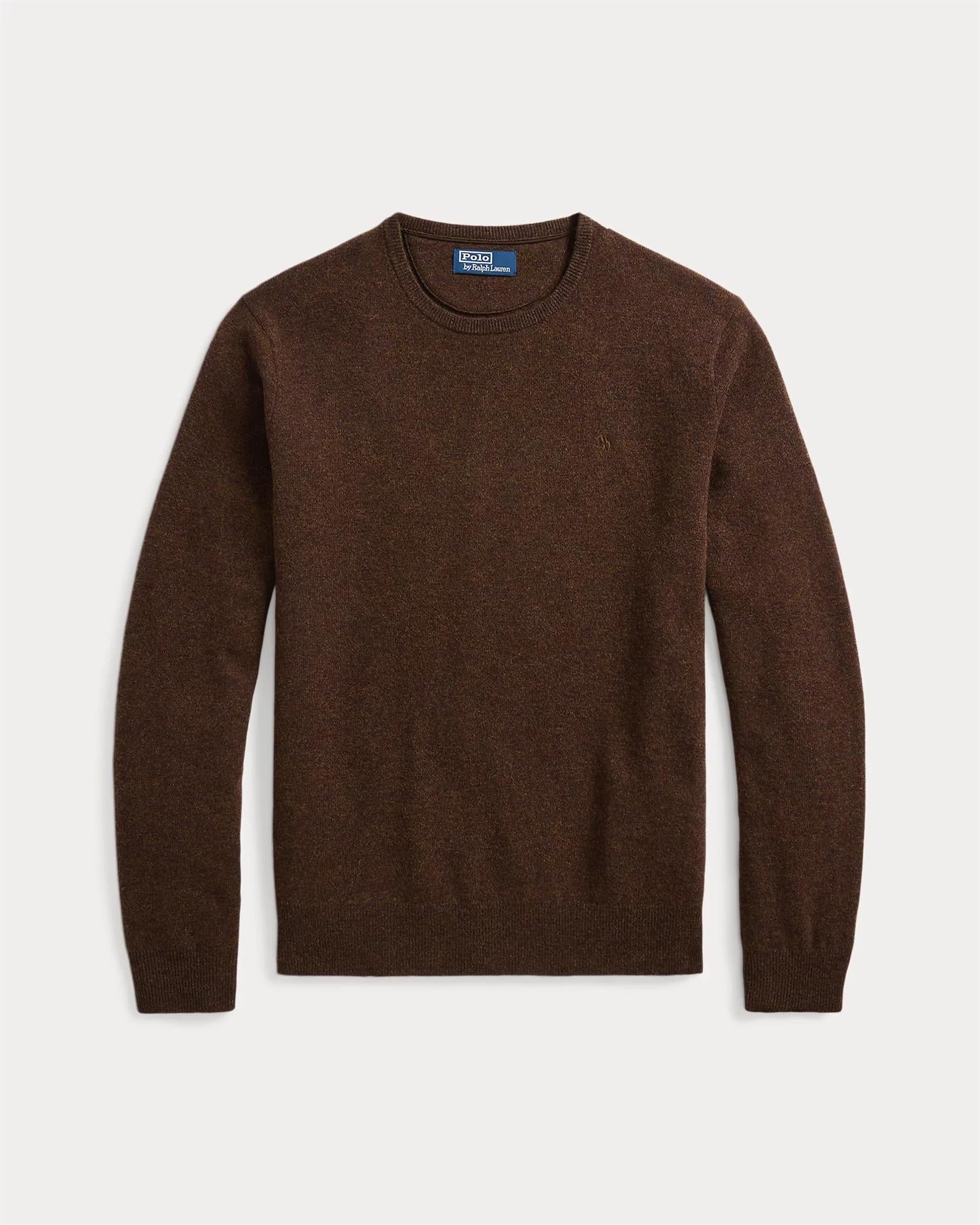 Wool Crewneck Jumper - Brun-Polo Ralph Lauren-www.gunnaroye.no