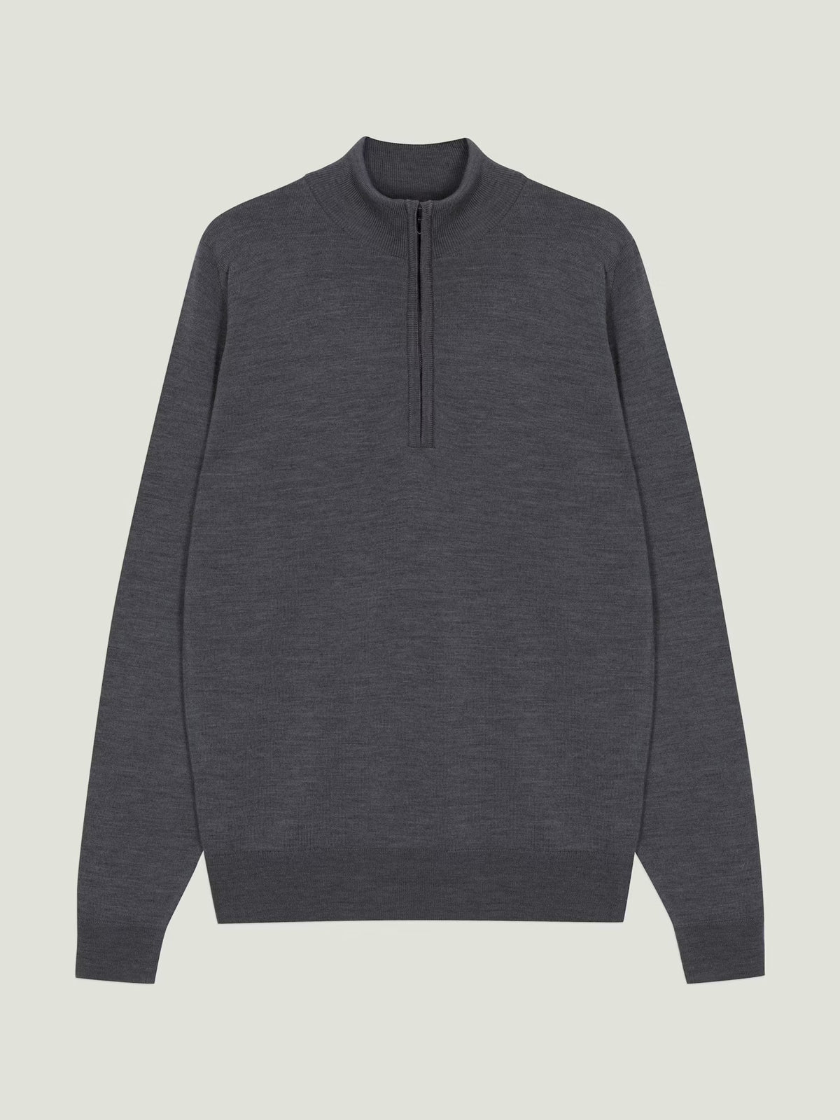 Half Zip Turtle Neck - Grå