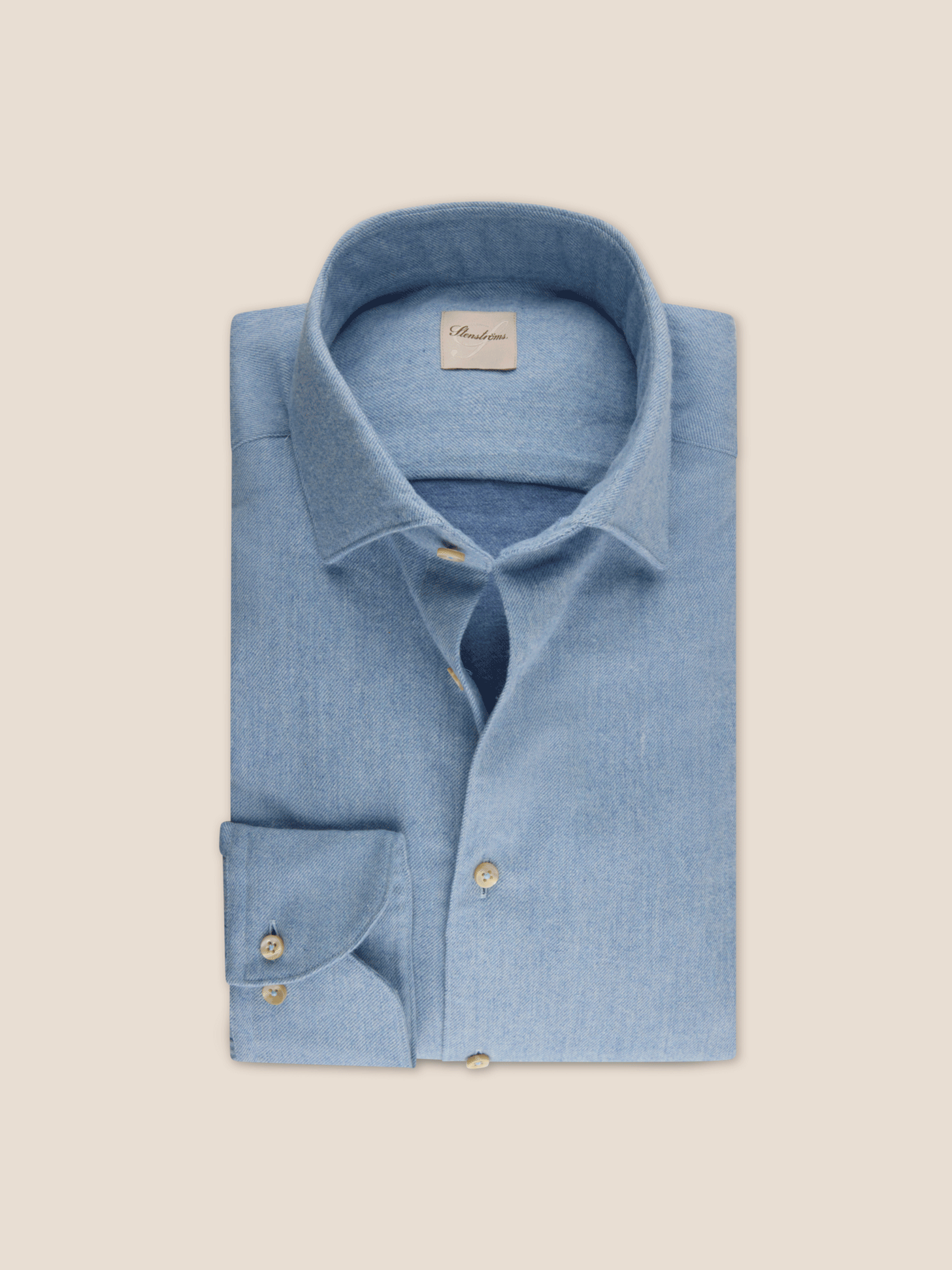 Regular Flanell Skjorte - Jeans blå