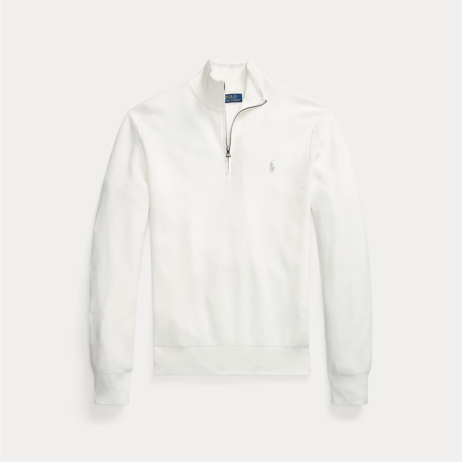 Half-Zip Bomullsgenser - Off-White