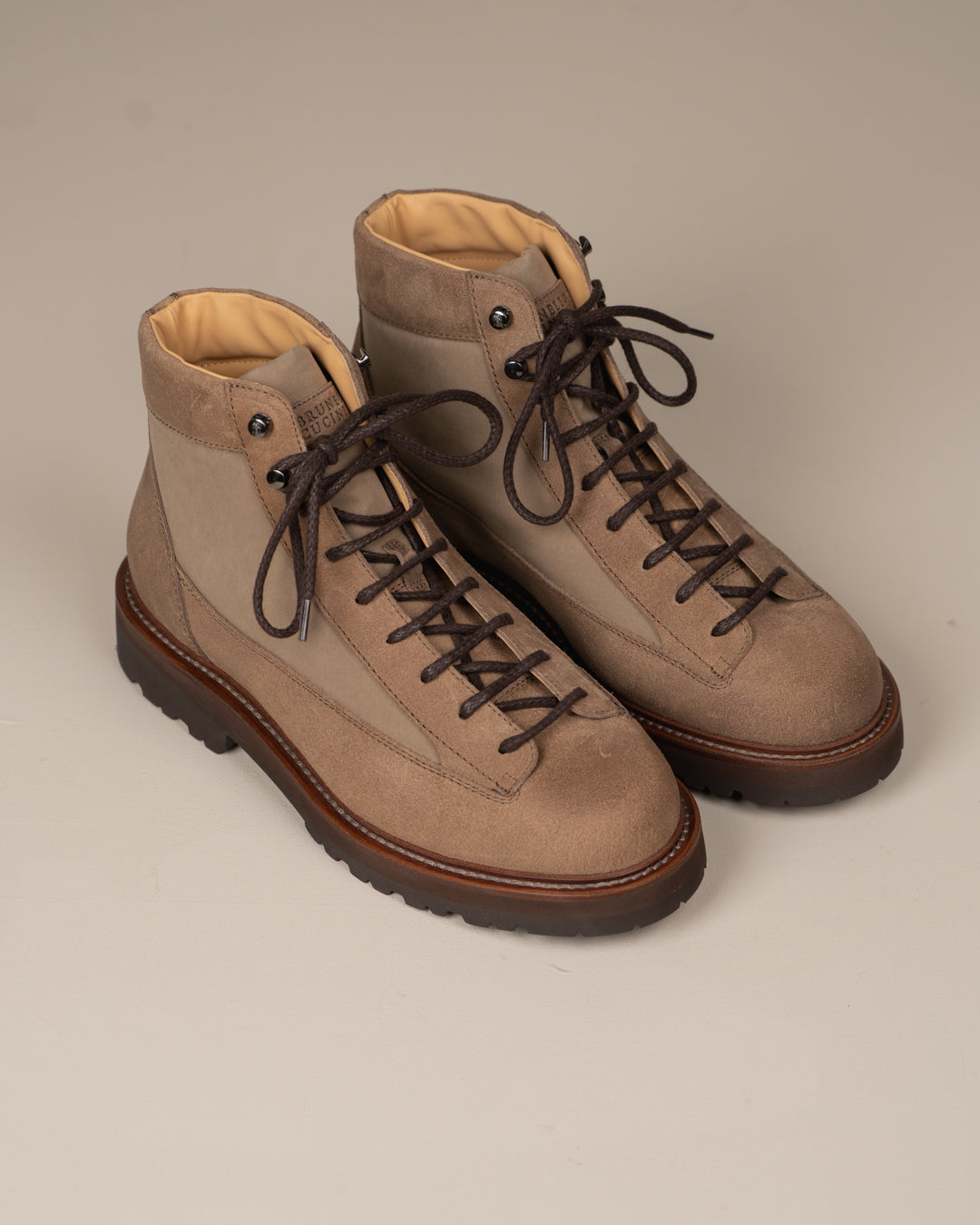 Nylon-Trimmed Suede Hiking Boots