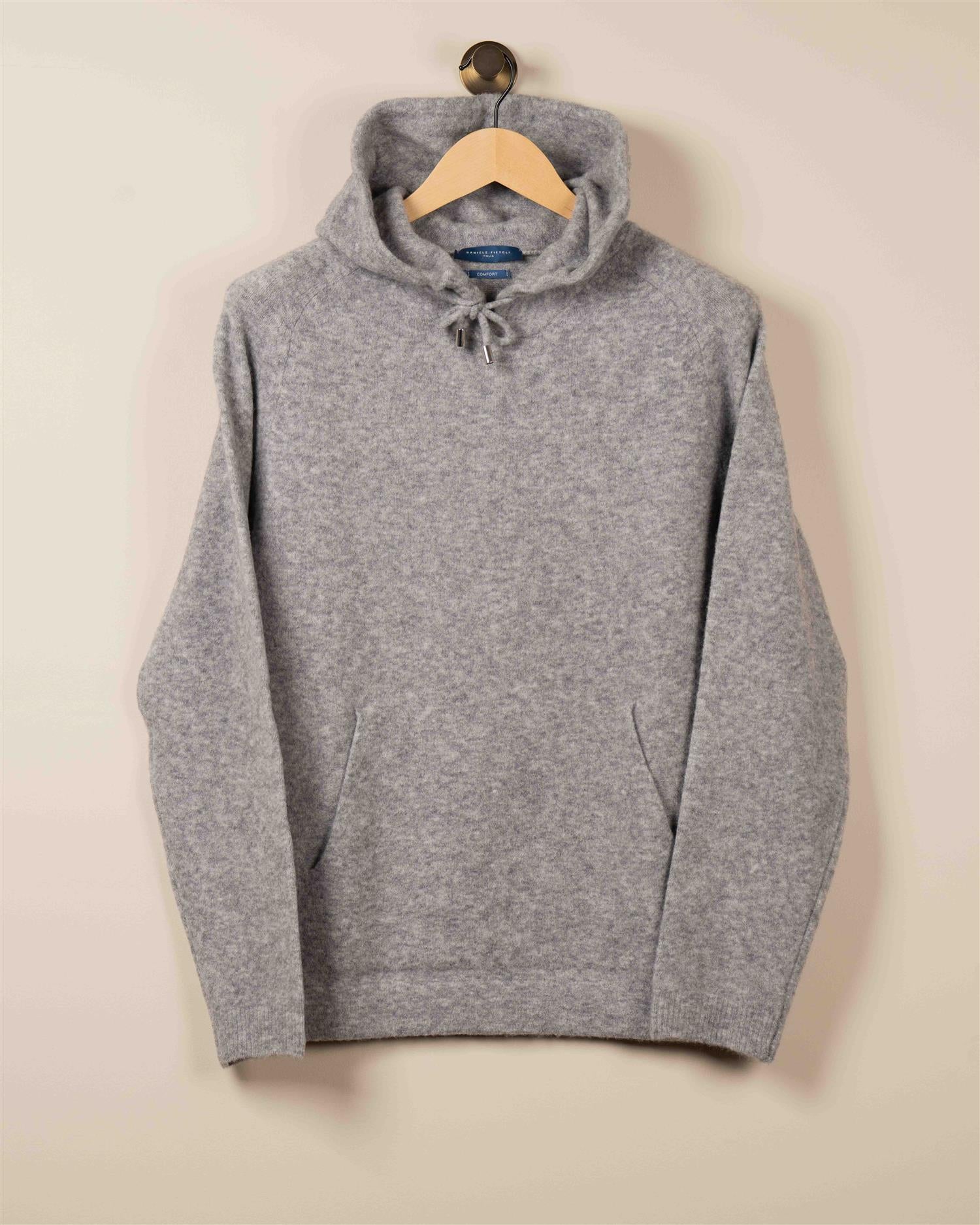 Hoodie Vasket Ull - Grå