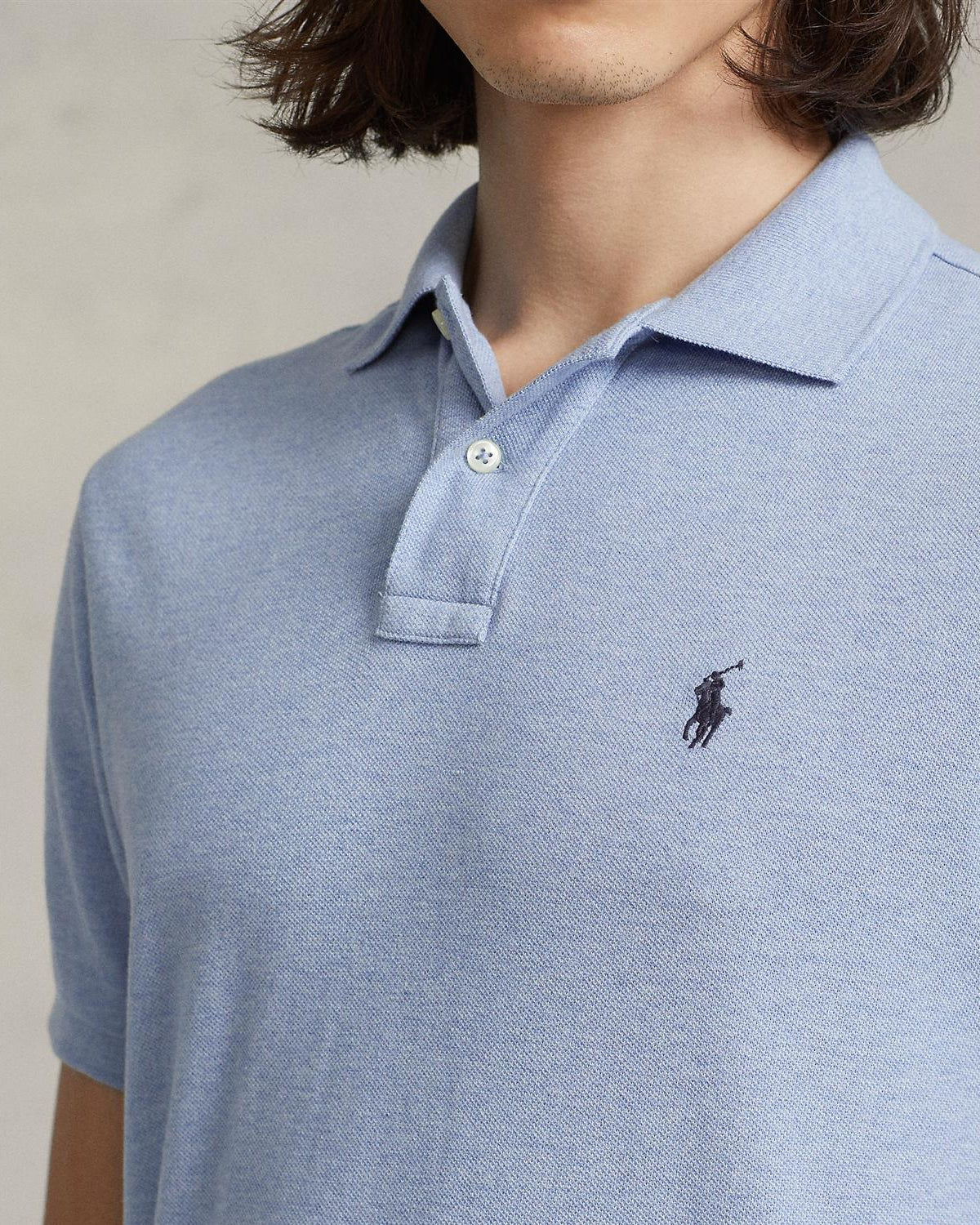 Custom Slim Fit Polo Lyseblå