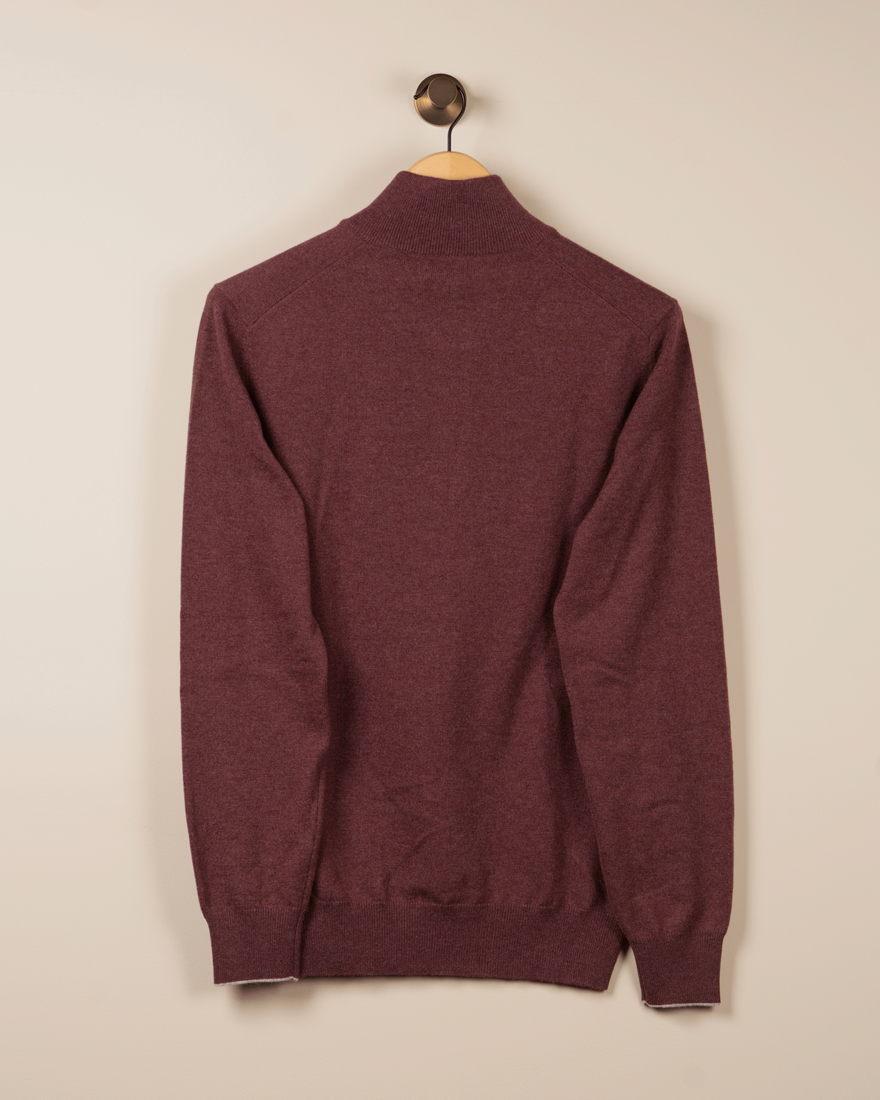 Genser M/Half zip - Burgunder