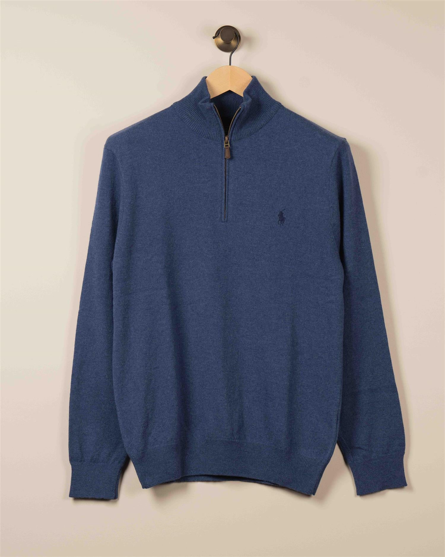 Rustikk Merino Half Zip - Blå