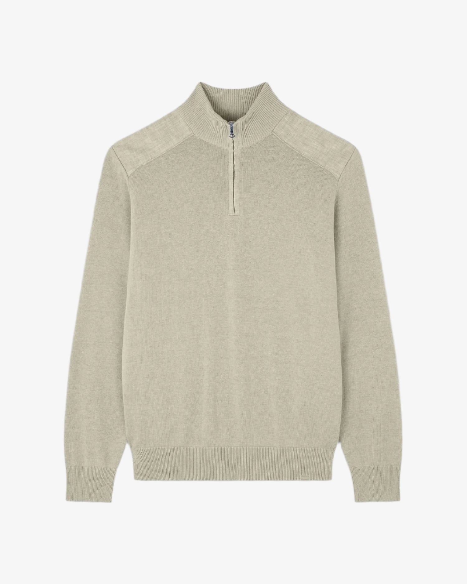 Fresco Bomull Half-Zip - Lysgrå