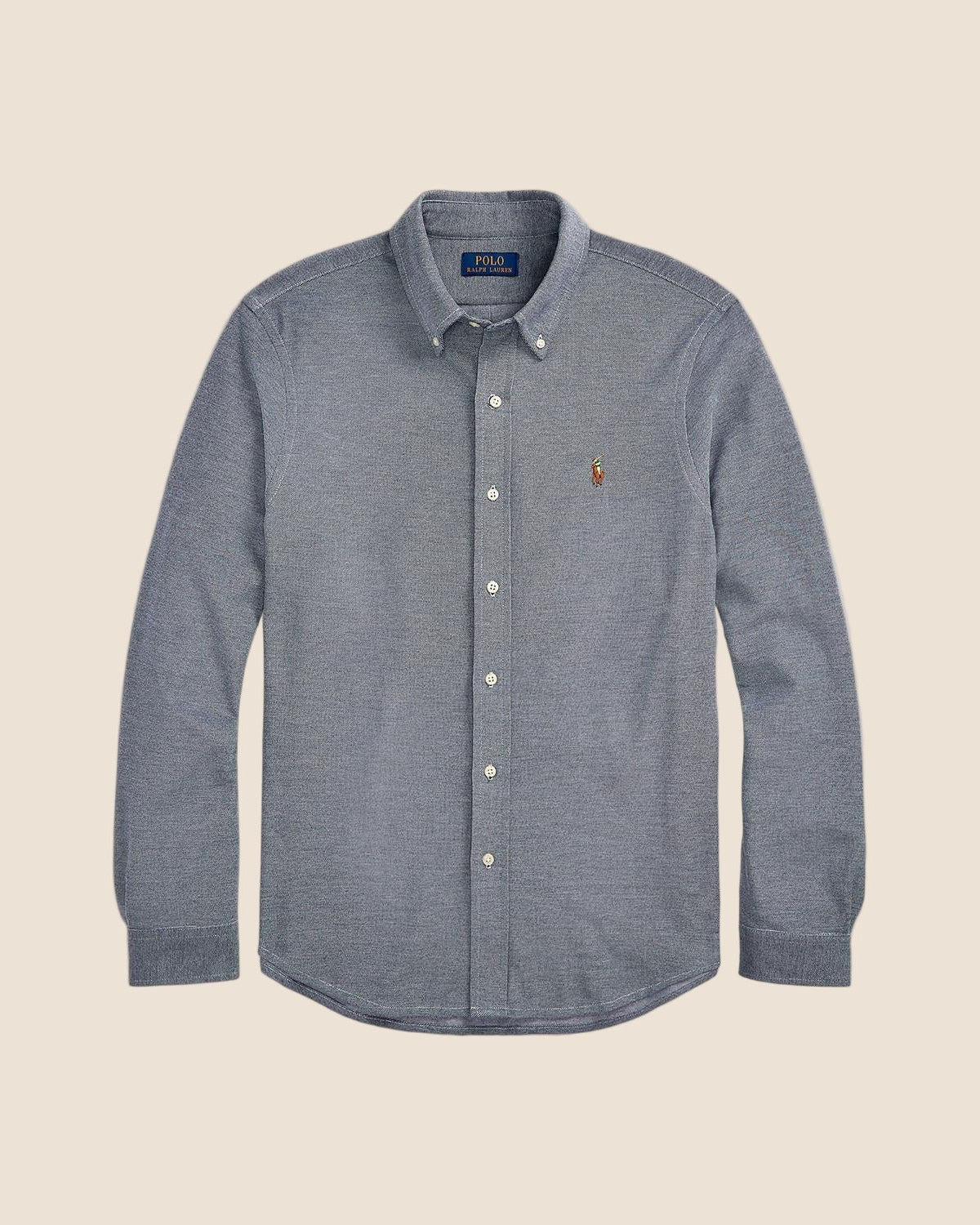 Rutet Oxford Mesh Skjorte - Navy