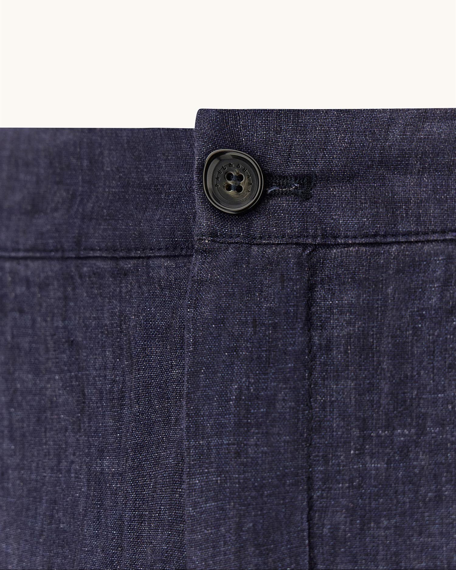 Vasket Lin bukse - Navy