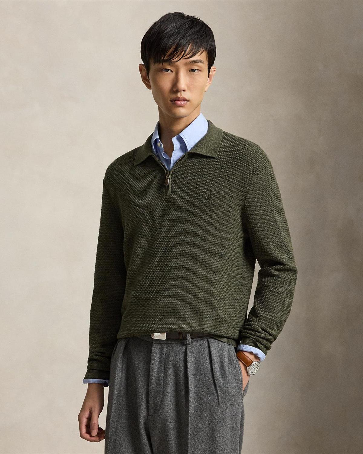 Skjortegenser Merino - Oliven