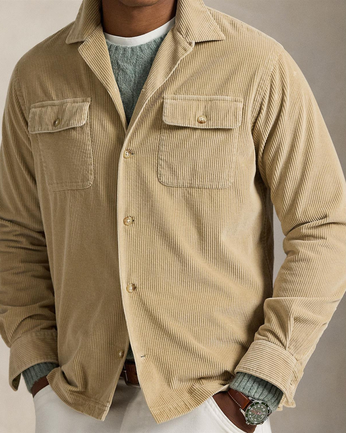 Cord Skjorte - Beige