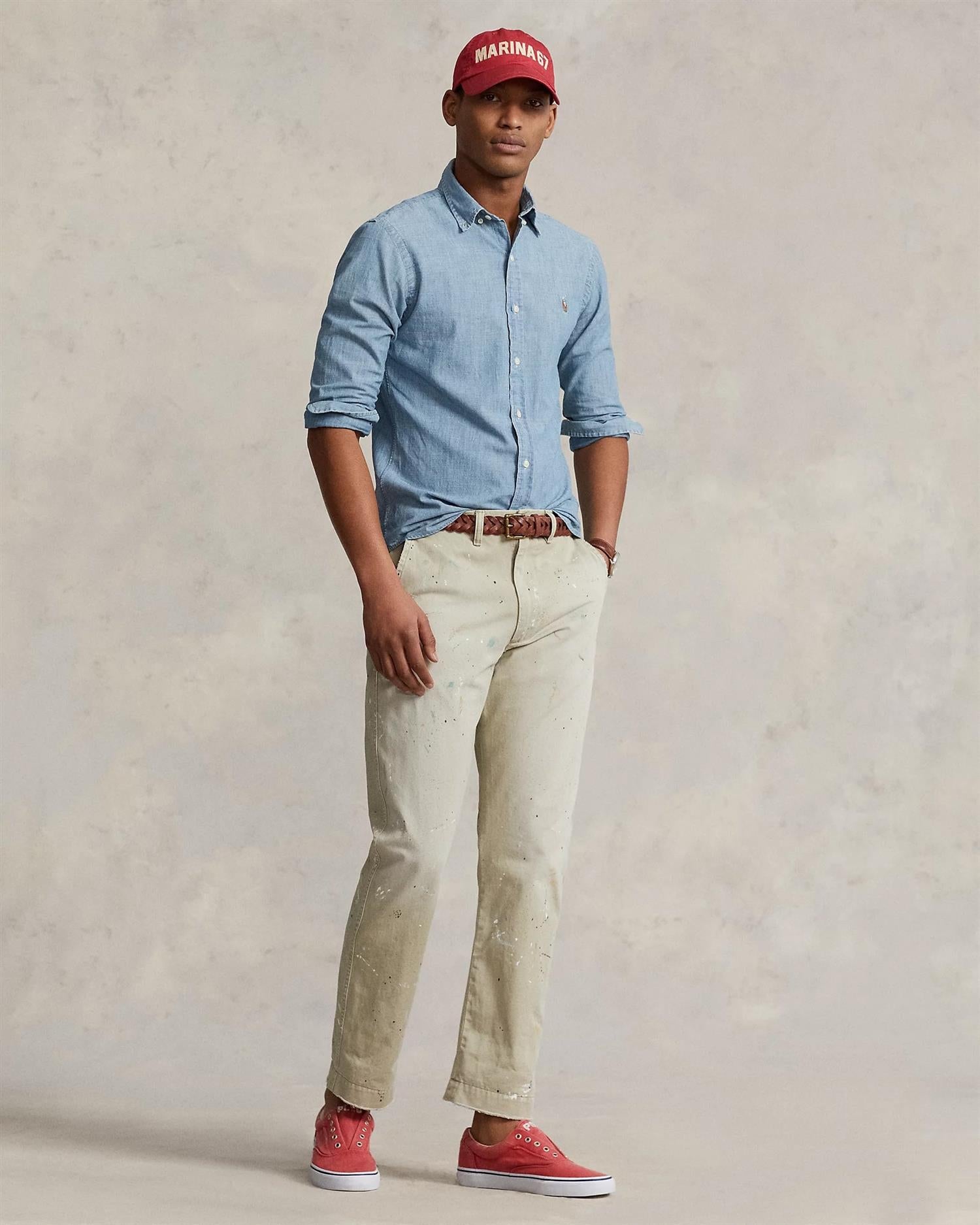 Chambray Skjorte Slim - Blå