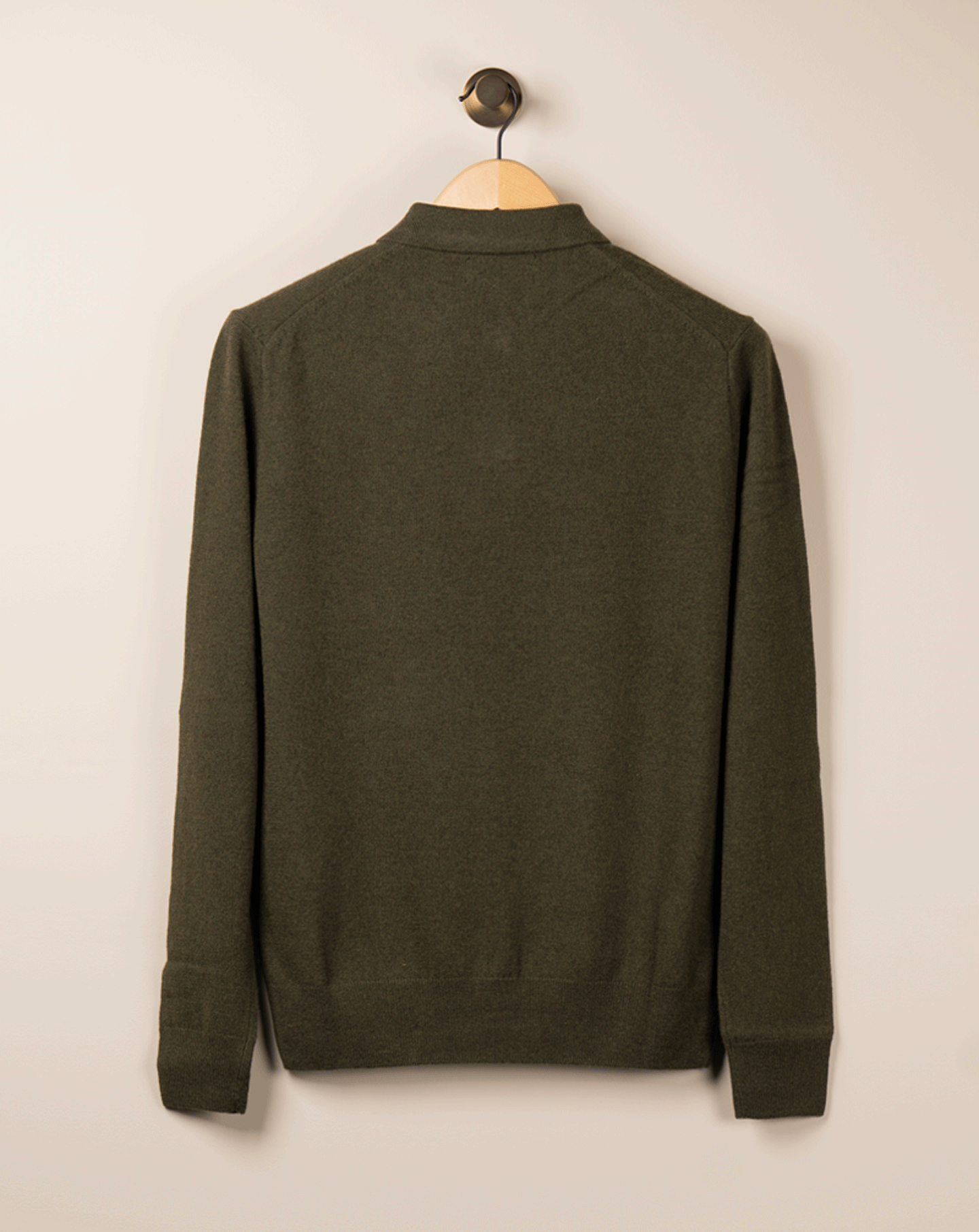 Wool Johnny-krage Genser - Oliven