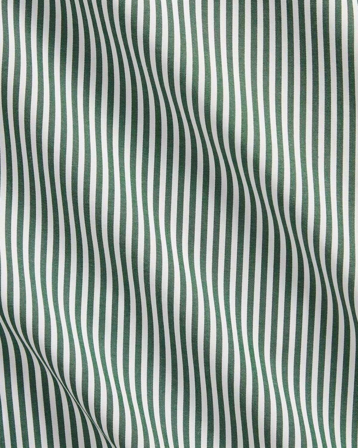 Stripet Poplin Skjorte - Grønn/Hvit
