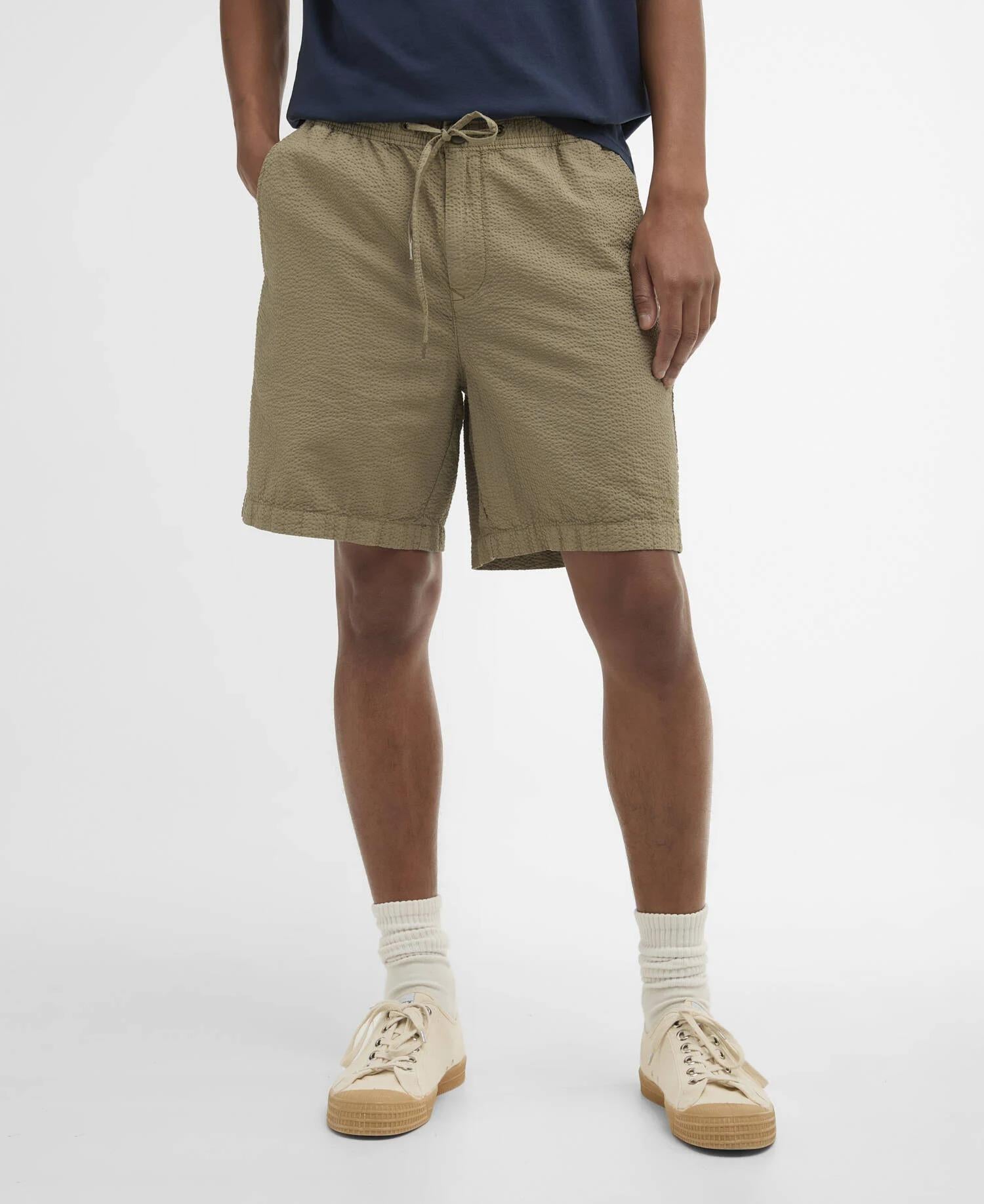 Seersucker Shorts - Oliven