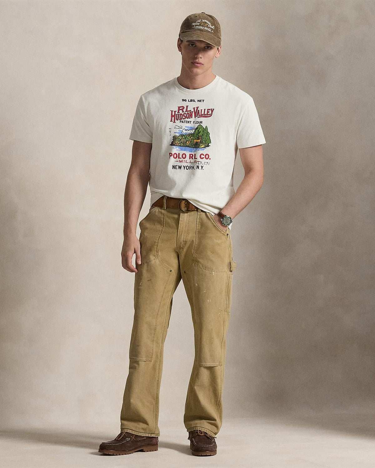 T-Shirt M/Print - Krem