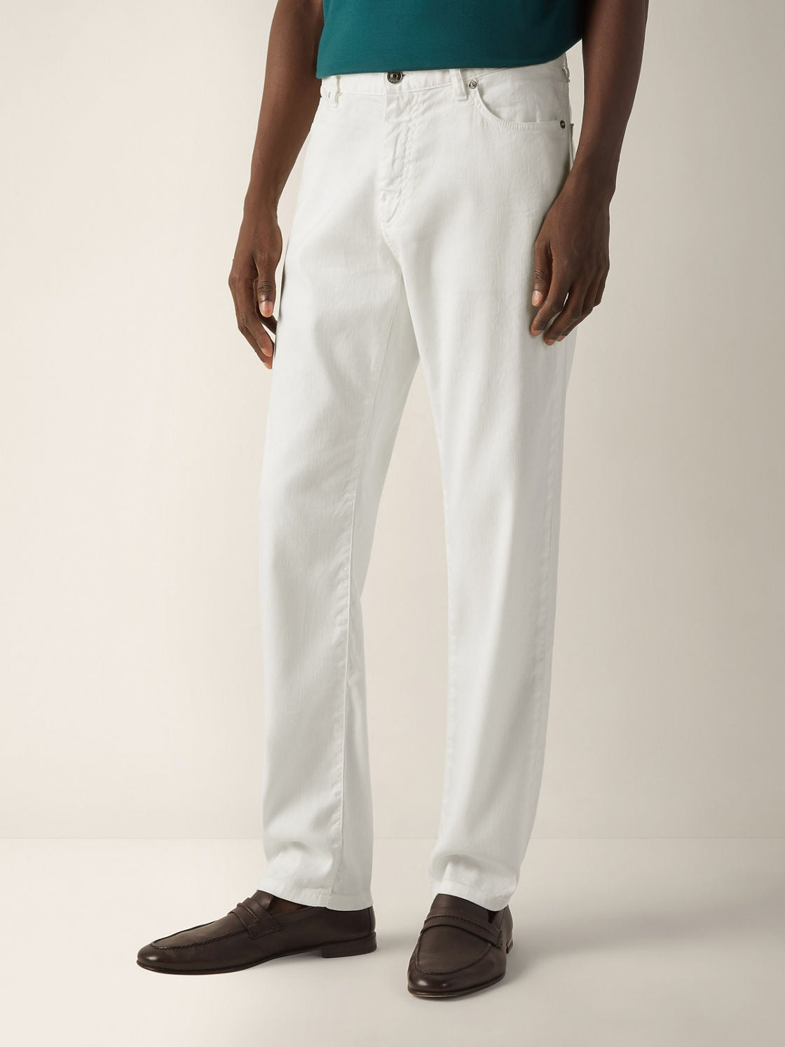 Jeans Lin/Bomull - Hvit