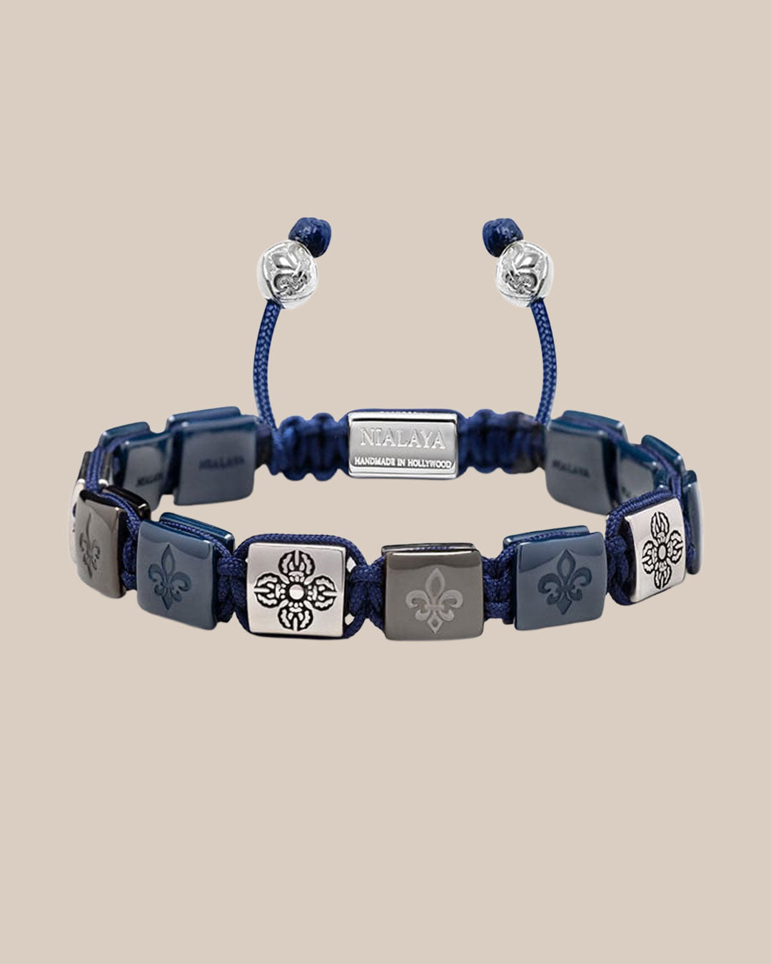 Ceramic Flatbead Blue and Silver