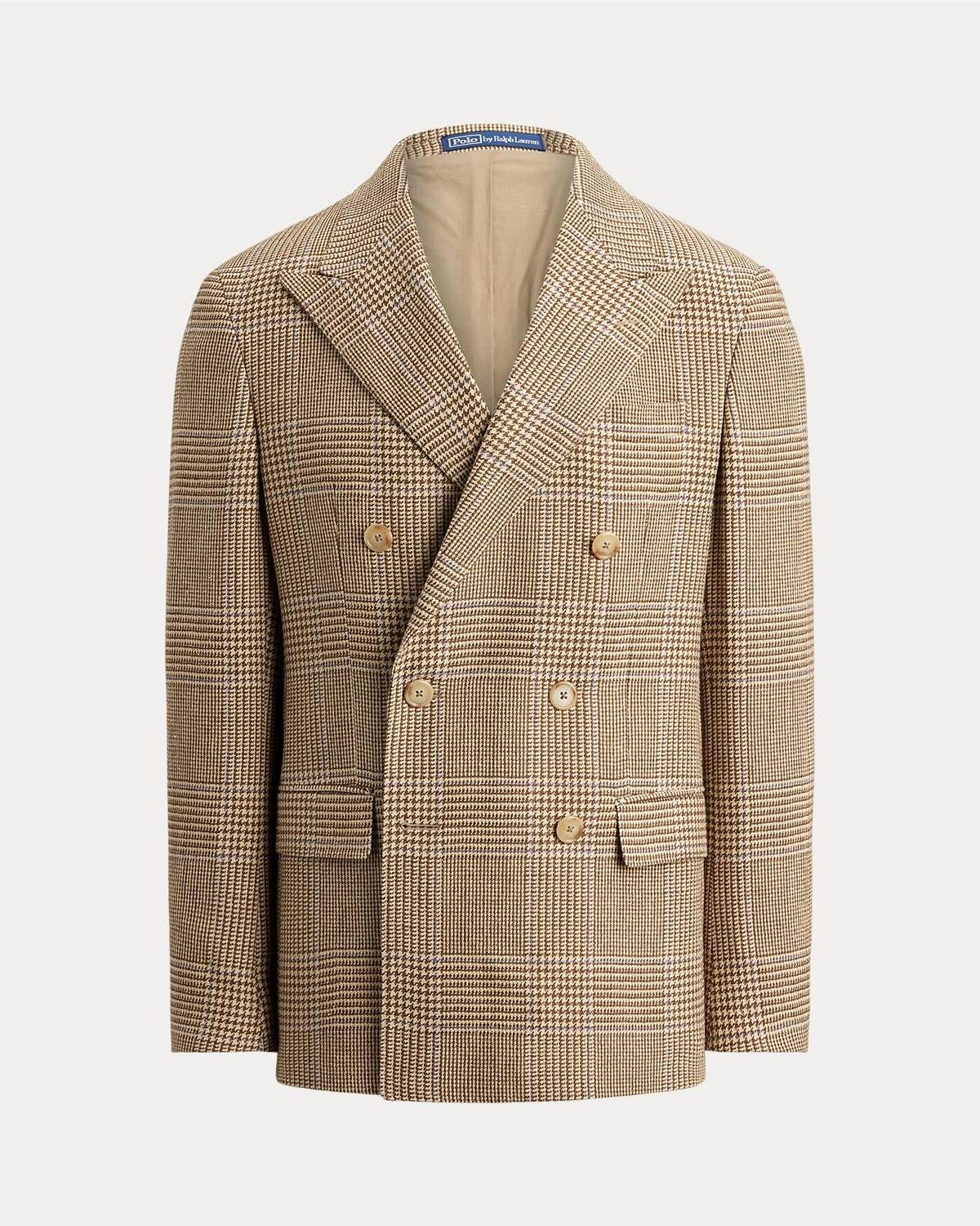 Dobbeltspent jakke Rutet - Beige