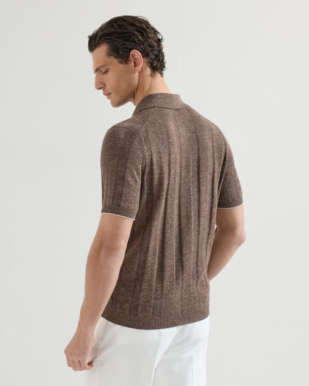 Kortermet Polo Genser - Brun