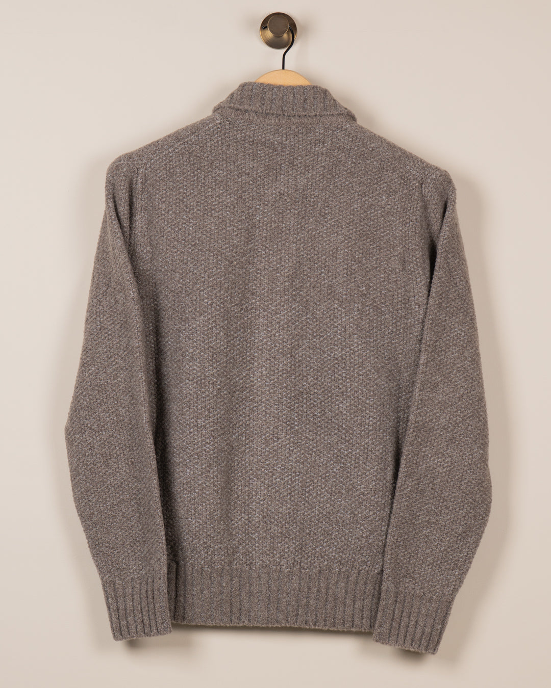 Blouson Wool Blend Cardigan - Beige