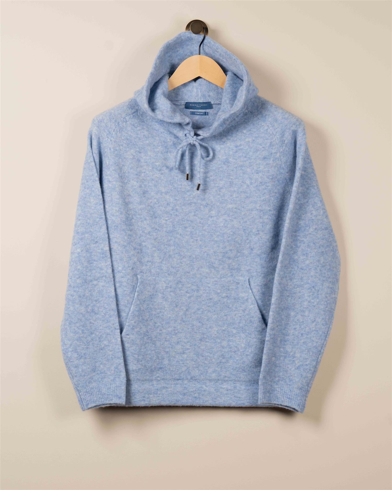 Hoodie Vasket Ull - Lys blå