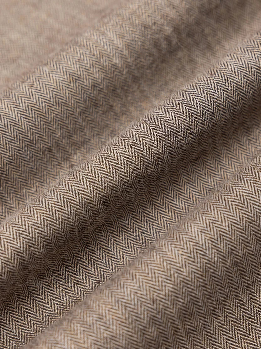 Dirleton I Brun Herringbone Bomull