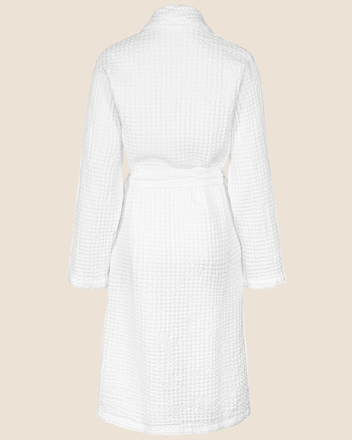 Bademåpe i vaffelmønster, klassisk hvit