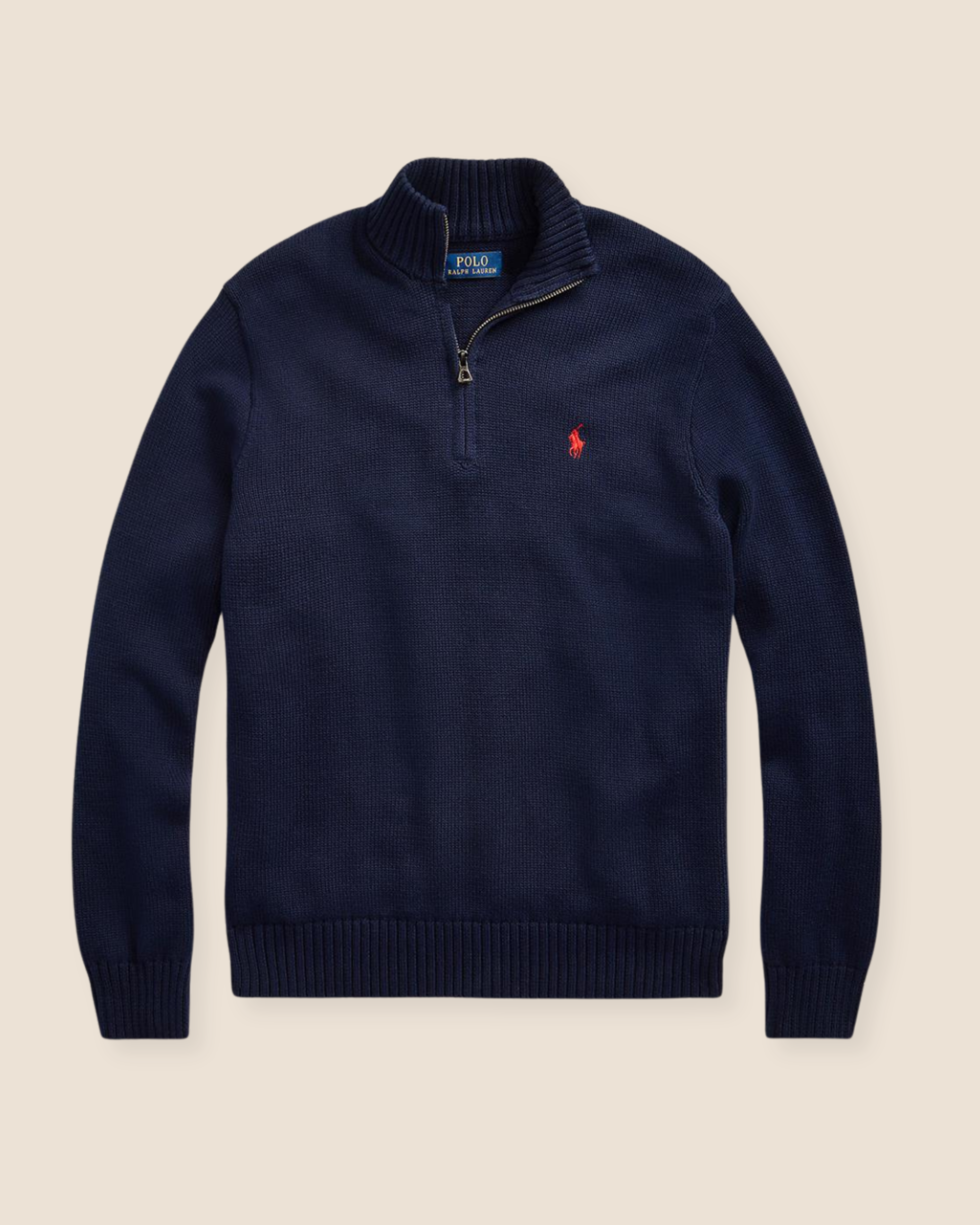 Half-Zip Bomull - Navy