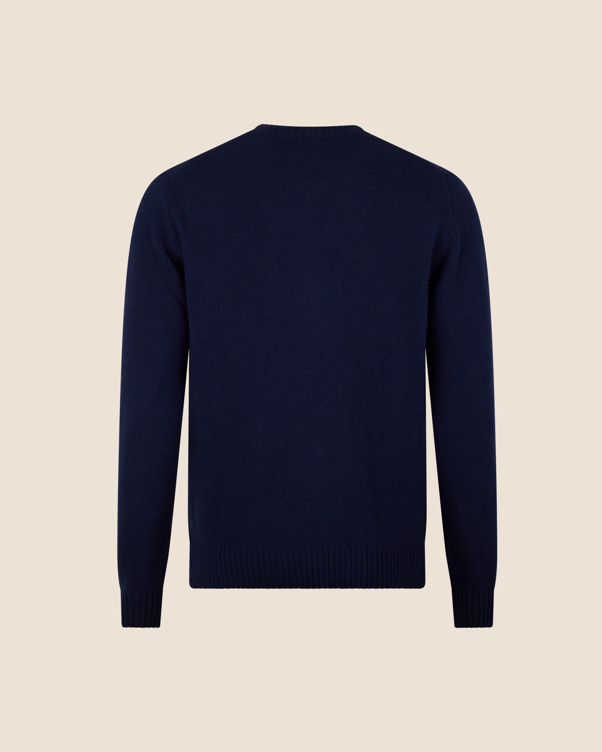 Grovstrikket genser med rund hals- Navy